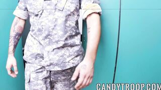 Military newbie double teamed as his hazing ritual