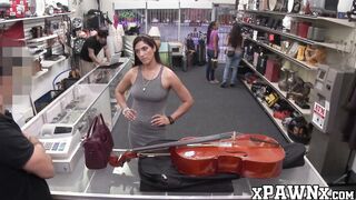 Good looking vixen sells cello and fucks for extra cash