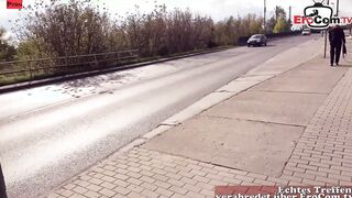 Blonde Prostitute pick up from german punter on street plowed