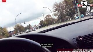 Blonde Prostitute pick up from german punter on street plowed