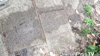 Japanese ladies filmed peeing in public by lucky voyeur