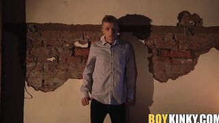 Cute blonde twink gets tortured and humiliated by his master
