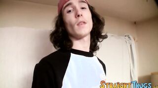 Boney twink ruffian takes his hard cock and masturbates