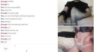 Dark Hair babe helping dude jerk on on live web cam chat