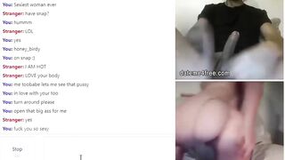 Dark Hair babe helping dude jerk on on live web cam chat