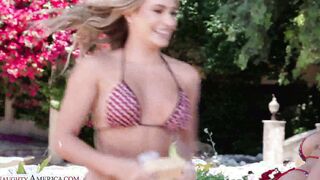 A naughty 4some is fitting for bikini clad babes