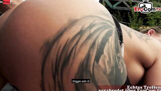 Big Titted German Bombshell with Tattooes screwed public into a Sex Date