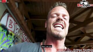Big Titted German Bombshell with Tattooes screwed public into a Sex Date