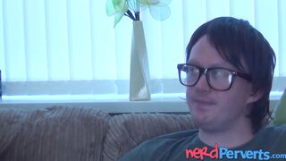Mature British vixen sucks and fucks lucky nerd