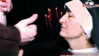 Sensual Nun banged into the Church with the Monk