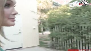 Blonde lesbians inside a 3-way with a strap on and