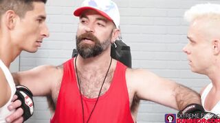 Coach Wolfie Braden Shaw fists Andrew Connor and Jim Fit