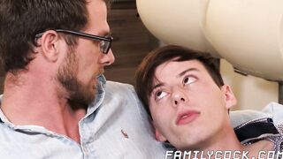 Good looking stepson receives big load in the ass from daddy