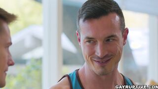Two honry guys Trevor and Derek masturbating together