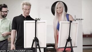 Art Class Ends Up With A Wild Threesome For Lucky Girls London River & Kayley Gunner