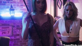 Janie shoot his she-dick inside Rachel's pussy