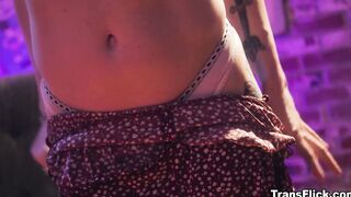 Janie shoot his she-dick inside Rachel's pussy