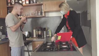 horny guy seductes blonde executor