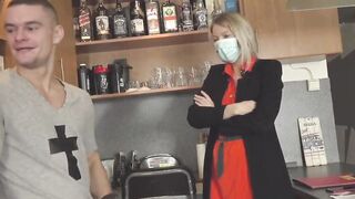horny guy seductes blonde executor