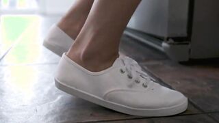 tiny latina gags on a big white cock