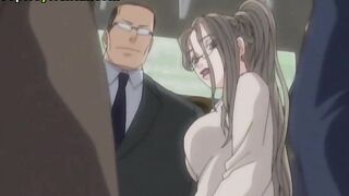 Hot busty secretary has rough sex