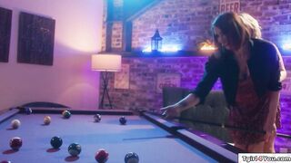 TS Janie Blade fucks a milf at pool hall