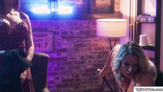 TS Janie Blade fucks a milf at pool hall