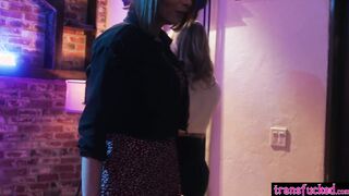Big tits MILF fucks big cock shemale