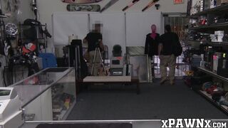 Little cutie with big booty earns cash banging in pawnshop