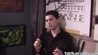 Amateur young gay passionately swallowing enormous dick