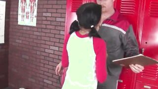 cute petite high school teen softball player seduces coach