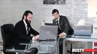 Wild Office double penetration with Big Tit Blonde Boss Monika Fox GP2390