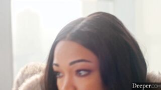 Deeper. Shy Alina and bestie Harley have insane 3some
