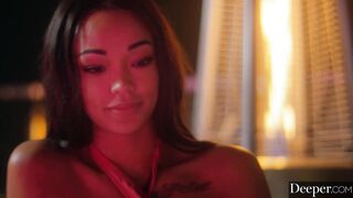 Deeper. Shy Alina and bestie Harley have insane 3some