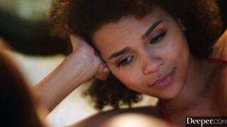 Deeper. Shy Alina and bestie Harley have insane 3some