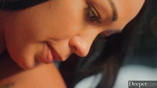 Deeper. Shy Alina and bestie Harley have insane 3some