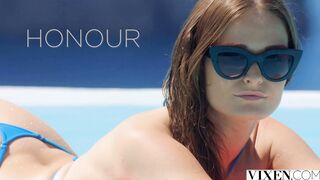 VIXEN Troublemakers Ella & Christian seduce goodgirl Honour two