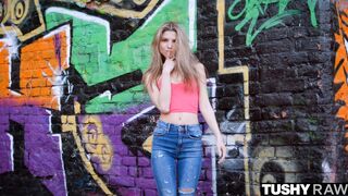 TUSHYRAW Slim babe loves getting her tight booty filled