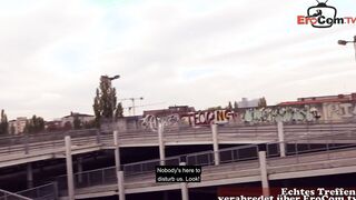 German blonde Bimbo meet and banged Outdoor Parking Berlin