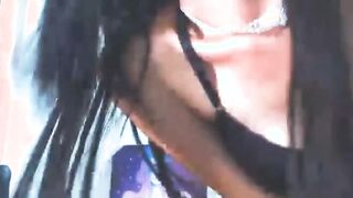 Stepsister fucks her hairy pussy with a dildo