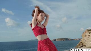 VIXEN Slender red head Lottie has passionate affair on vacay
