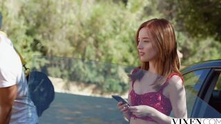 VIXEN Slender red head Lottie has passionate affair on vacay