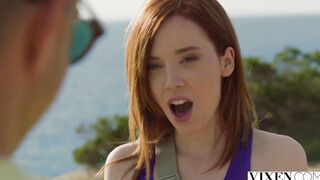 VIXEN Slender red head Lottie has passionate affair on vacay