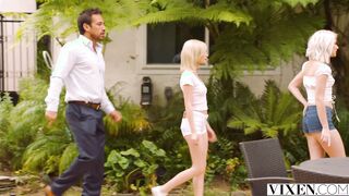 VIXEN Thin blonde besties seduce a married man