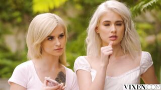 VIXEN Thin blonde besties seduce a married man
