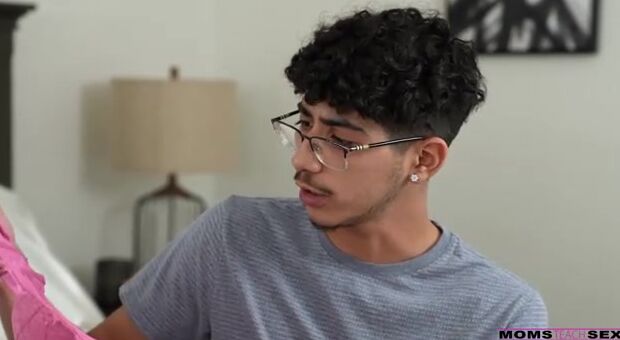 Diego Perez is helping his stepmom Bunny Madison fold laundry. He can't help but go right for Bunny's panties and