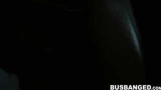Blonde babe Kara Lee bus banging cowgirl after blowjob