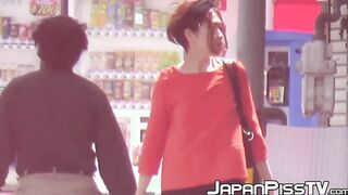Naughty Japanese babes have no problems peeing in public