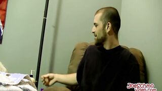 Horny Joe loves to suck Wade big cock after showing it off