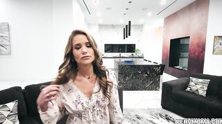 Athena sucks Allen off until he blows a huge load
